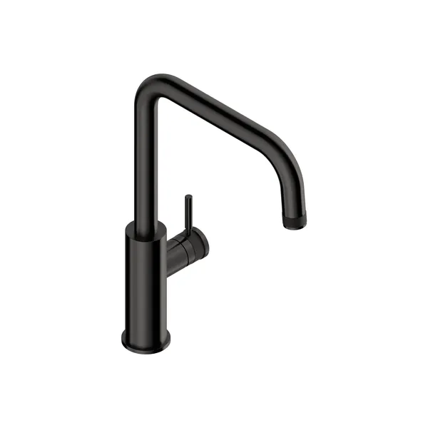 Bridge-spout kitchen mixer in 316L stainless steel with limescale-resistant aerator