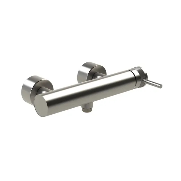 Single lever shower mixer for exposed fitting in 316L stainless steel