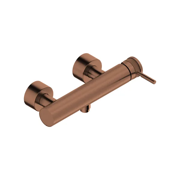 Single lever shower mixer for exposed fitting in 316L stainless steel