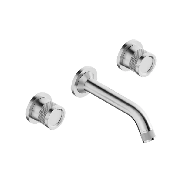 Recessed 3-hole washbasin mixer with 16 cm long spout