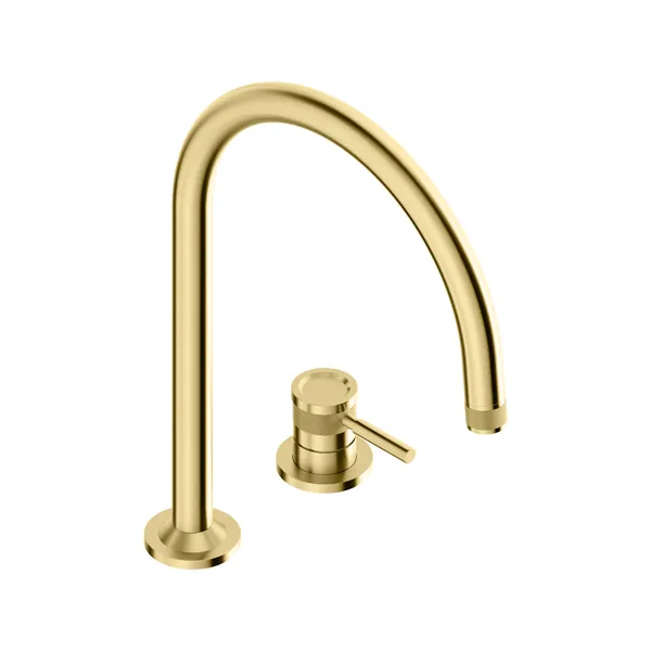 2-hole washbasin mixer with arched spout