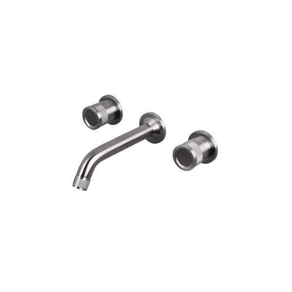 Recessed 3-hole washbasin mixer with 21 cm long spout
