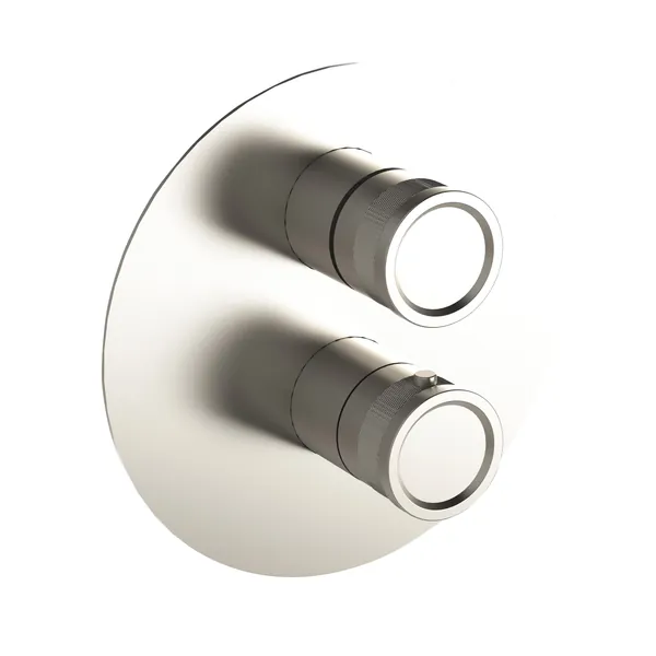 Recessed 2-way thermostatic mixer with rotary diverter