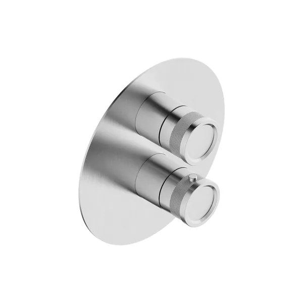Recessed 3-way thermostatic mixer with rotary diverter