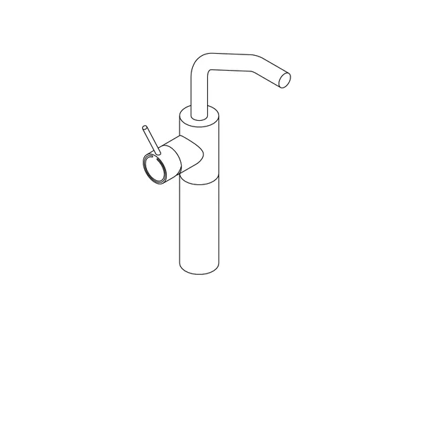 Slancio Deck Mounted Basin Mixer, No Waste, Tall Body