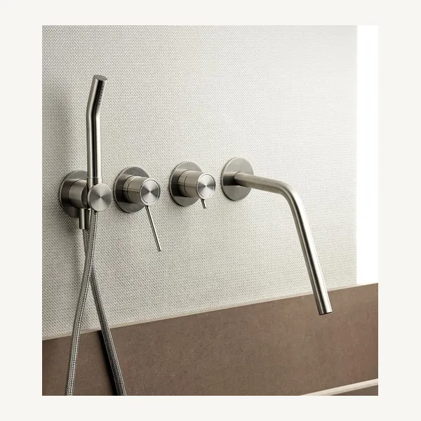 Slancio Full Concealed Bath and Hand Shower Wall Set