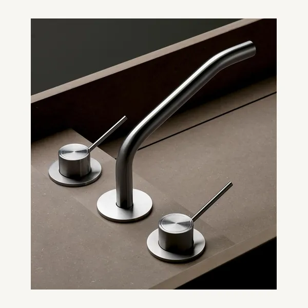 Slancio Three Hole Deck Mounted Basin Mixer Without Drain