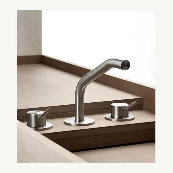 Slancio Three Hole Deck Mounted Basin Mixer Without Drain
