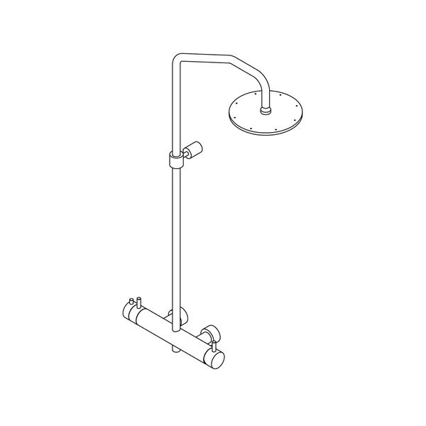 Slancio External Shower Set With Mixer, Thermostatic Valve And 200 mm Head
