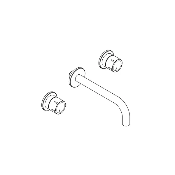 Accordo Concealed Wall Mounted Basin Tap with 210mm Spout