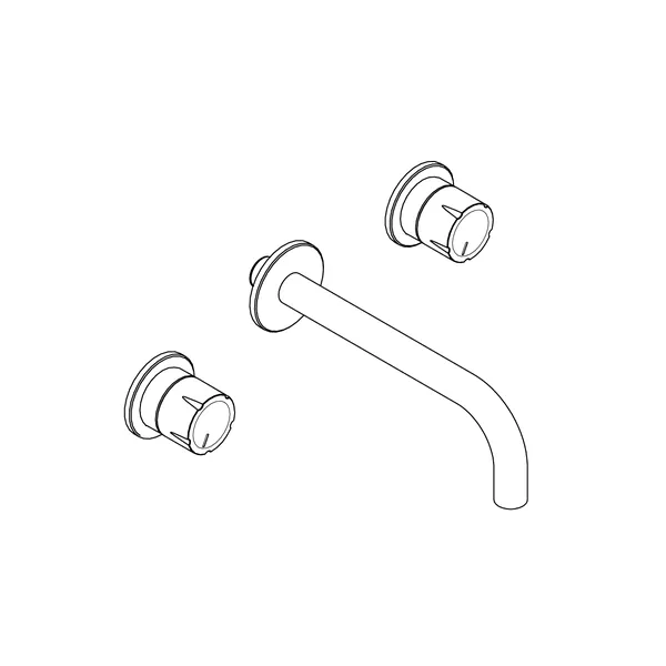 Accordo Concealed Wall Mounted Basin Tap with 210mm Spout