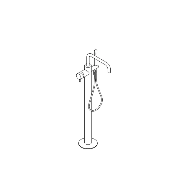 Limpido Floor Standing Bath Mixer with Rinsing Hand Shower Set