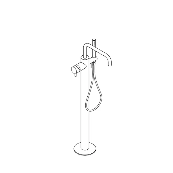 Limpido Floor Standing Bath Mixer with Rinsing Hand Shower Set