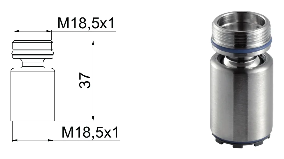 Fixed wall bracket for stainless steel hand shower technical drawing with dimensions
