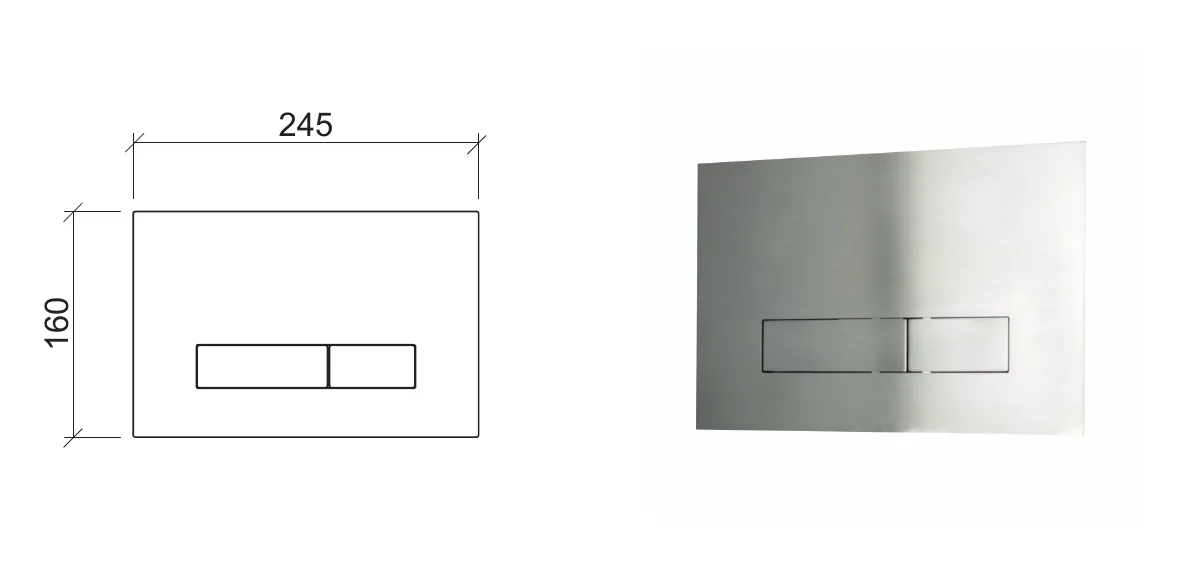 WC plate compatible with SIGMA-8 and SIGMA-12 technical drawing with dimensions