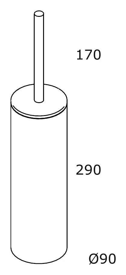 Freestanding Toilet Brush Holder technical drawing with dimensions