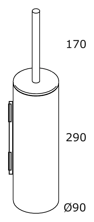 Wall Mounted Toilet Brush Holder technical drawing with dimensions