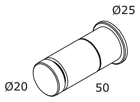 Wall Mounted Bathroom Hook technical drawing with dimensions
