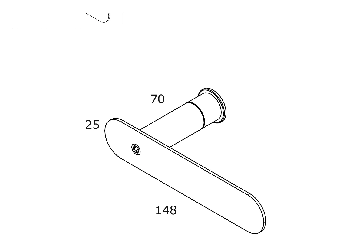 Wall Mounted Toilet Roll Holder technical drawing with dimensions