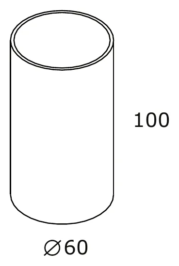 Deck Mounted Stainless Steel Cup technical drawing with dimensions