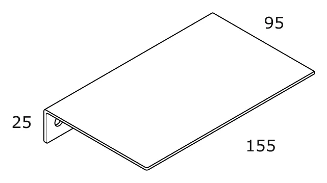 Wall Mounted Bathroom Shelf technical drawing with dimensions