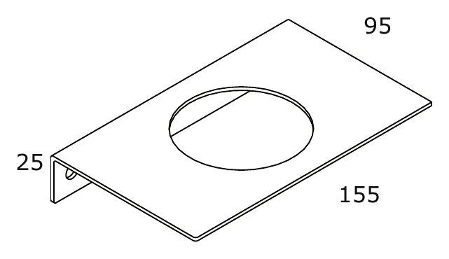 Wall Mounted Shelf for Bath and Shower Zone technical drawing with dimensions