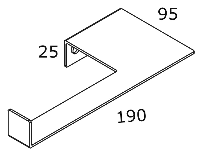 Wall Mounted Toilet Roll Holder, Right Hand technical drawing with dimensions