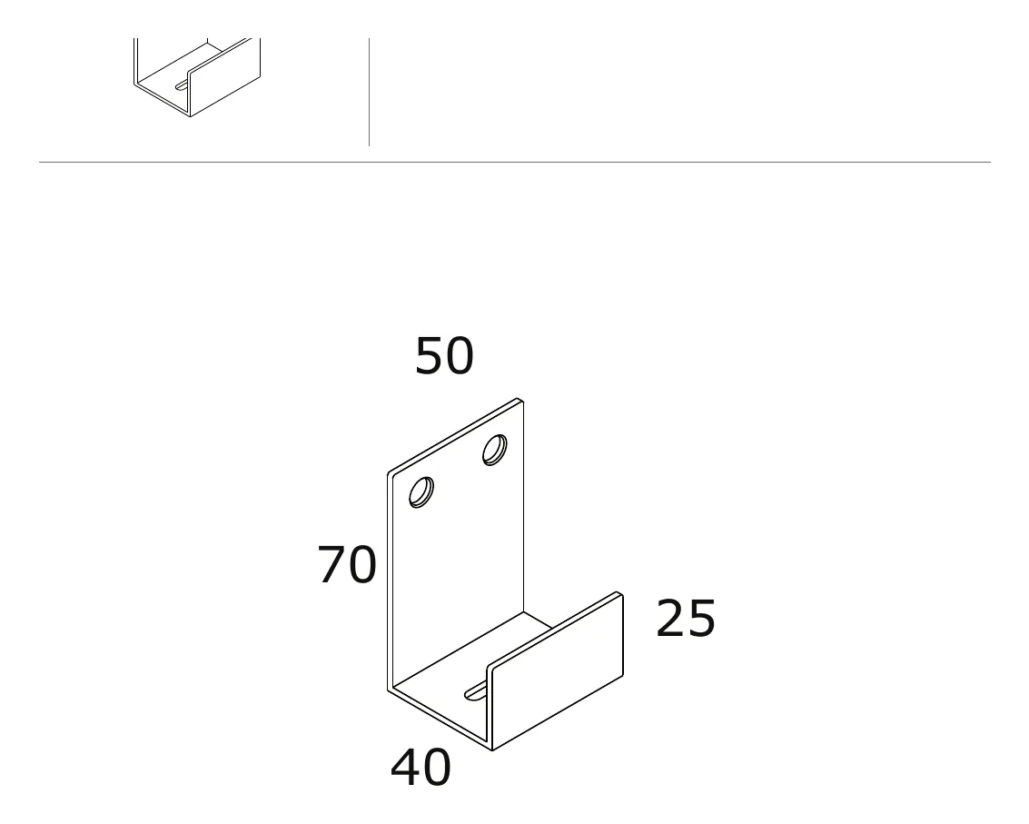 Wall Mounted Robe Hook technical drawing with dimensions