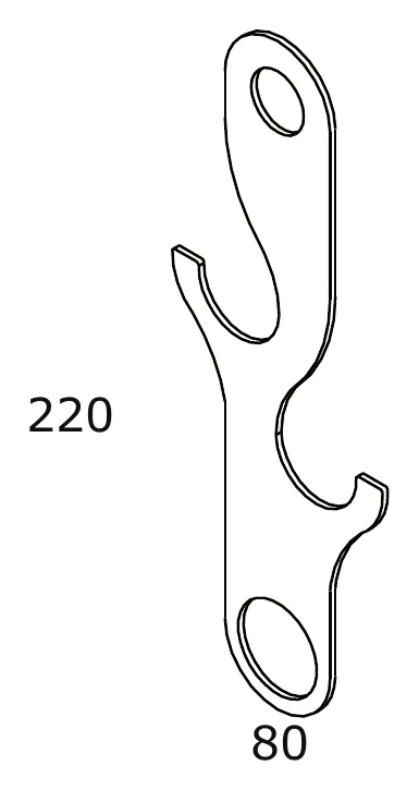 Combinable Accessory Hook Element technical drawing with dimensions