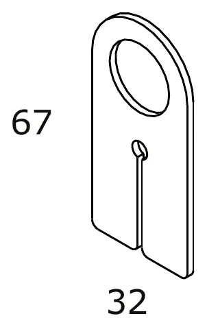 Combinable Hook Extension Element technical drawing with dimensions