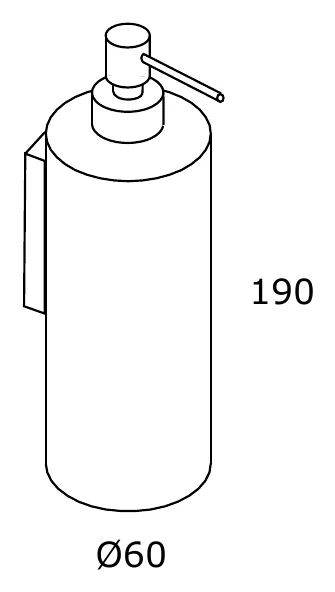 Wall Mounted Liquid Soap Dispenser technical drawing with dimensions