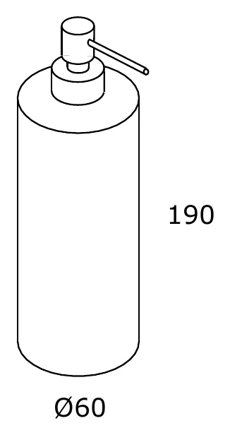 Deck Mounted Soap Dispenser for Counter Tops technical drawing with dimensions