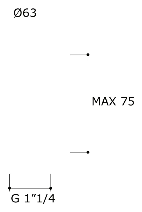 Automatic Waste Drain, 1 1/4 Inch technical drawing with dimensions