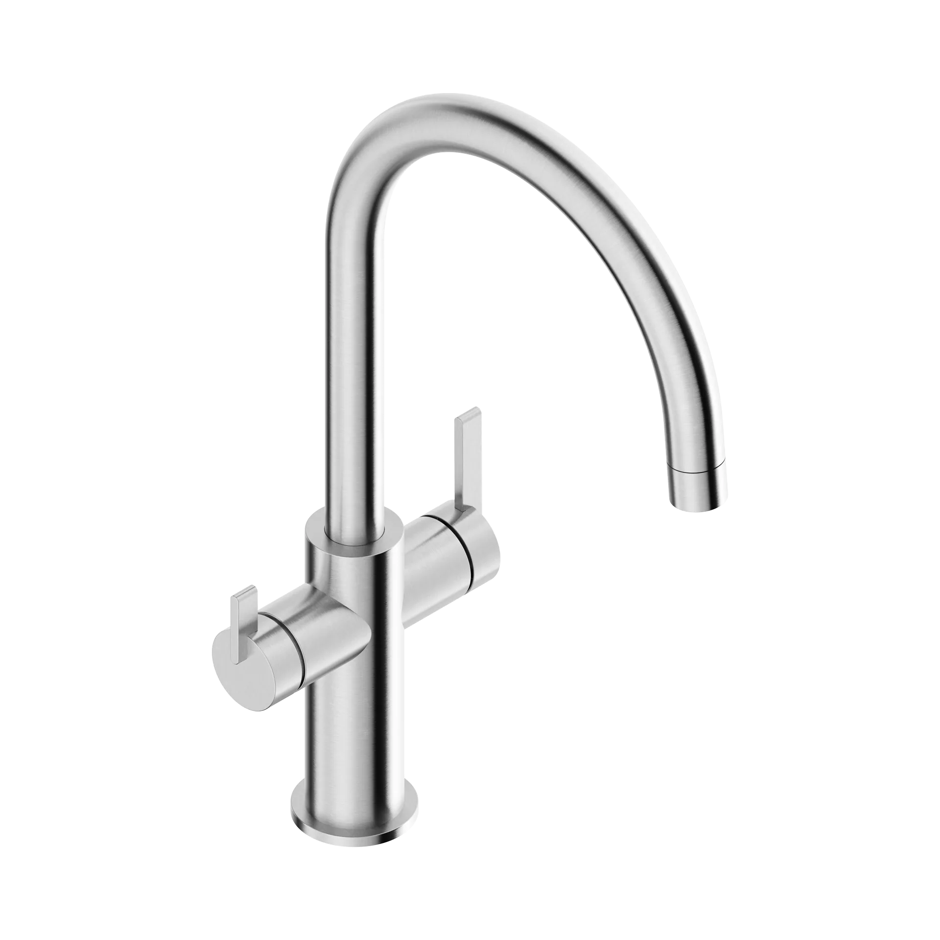 4-way kitchen mixer tap in 316L stainless steel