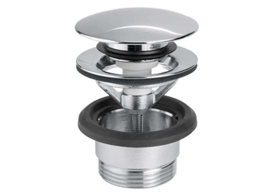 1 ”1/4 drain with push button in stainless steel