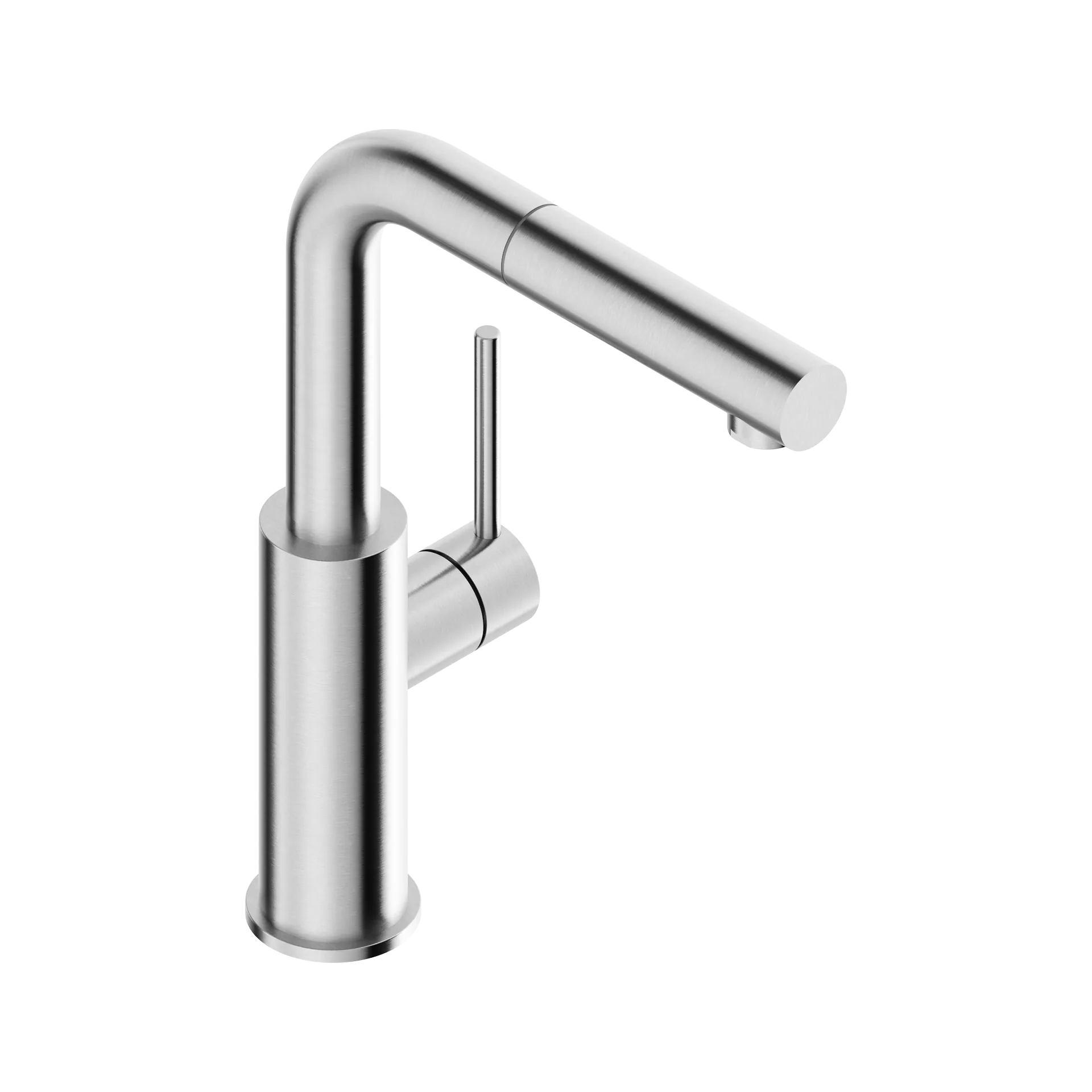 Kitchen mixer tap with pull-out spray in 316L stainless steel