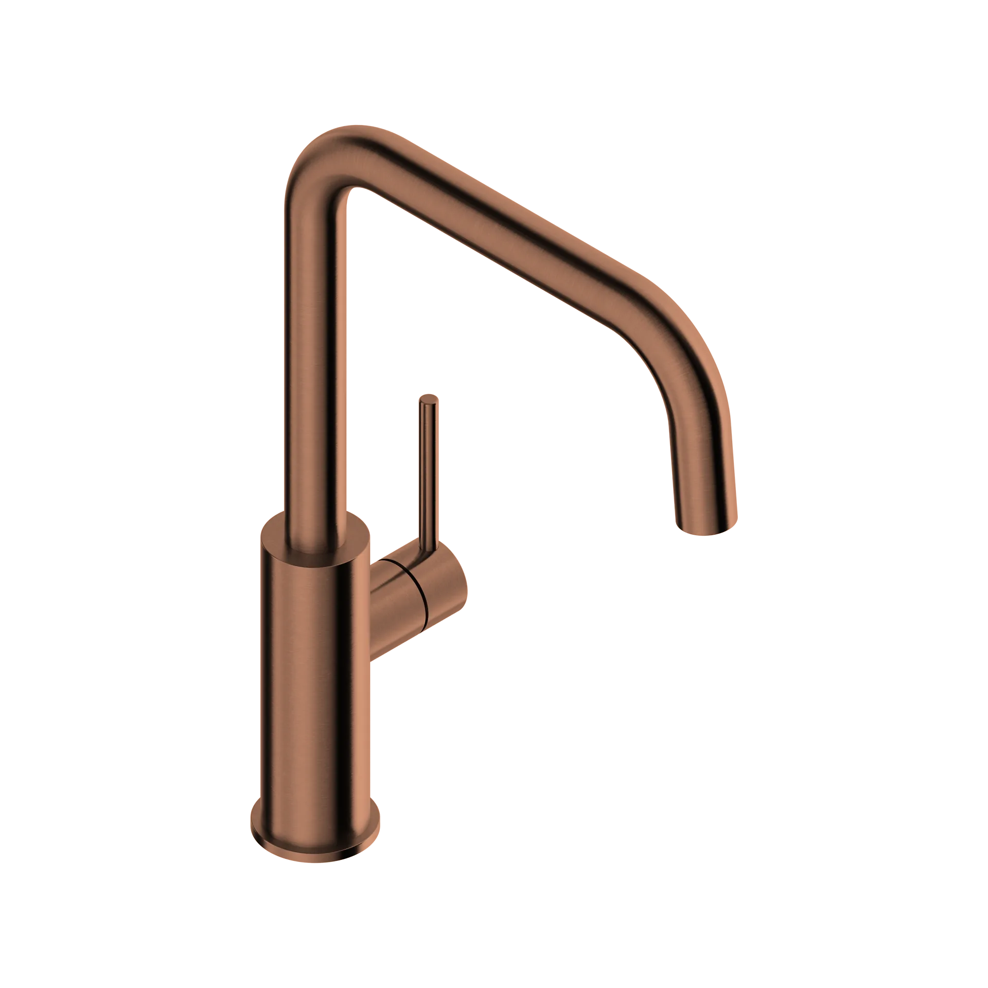 Bridge-spout kitchen mixer tap in 316L stainless steel