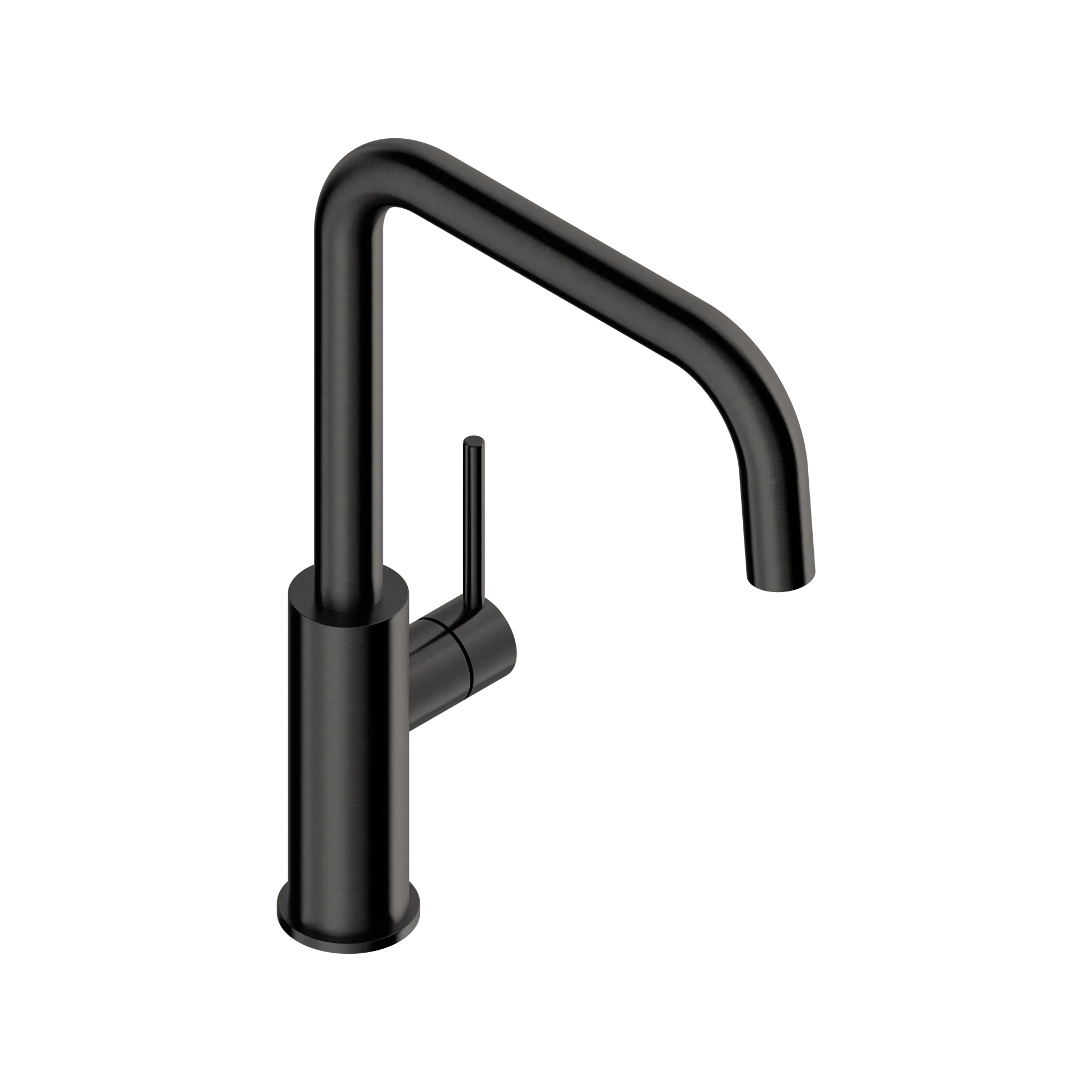 Bridge-spout kitchen mixer tap in 316L stainless steel