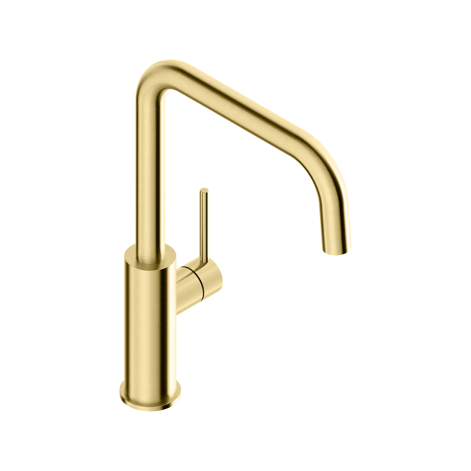 Bridge-spout kitchen mixer tap in 316L stainless steel