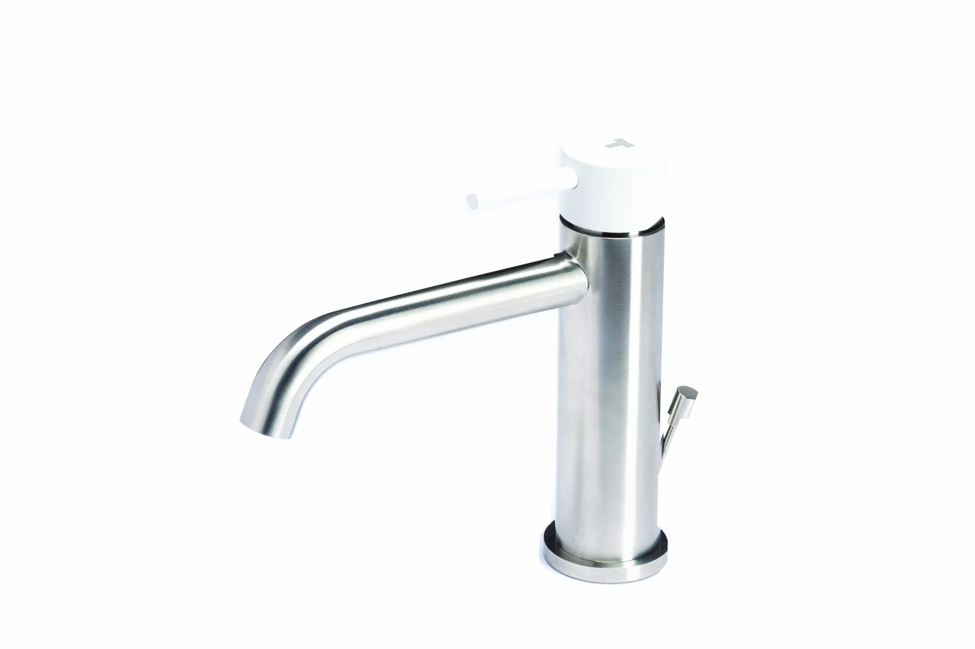 Basin mixer tap with waste and coloured handle