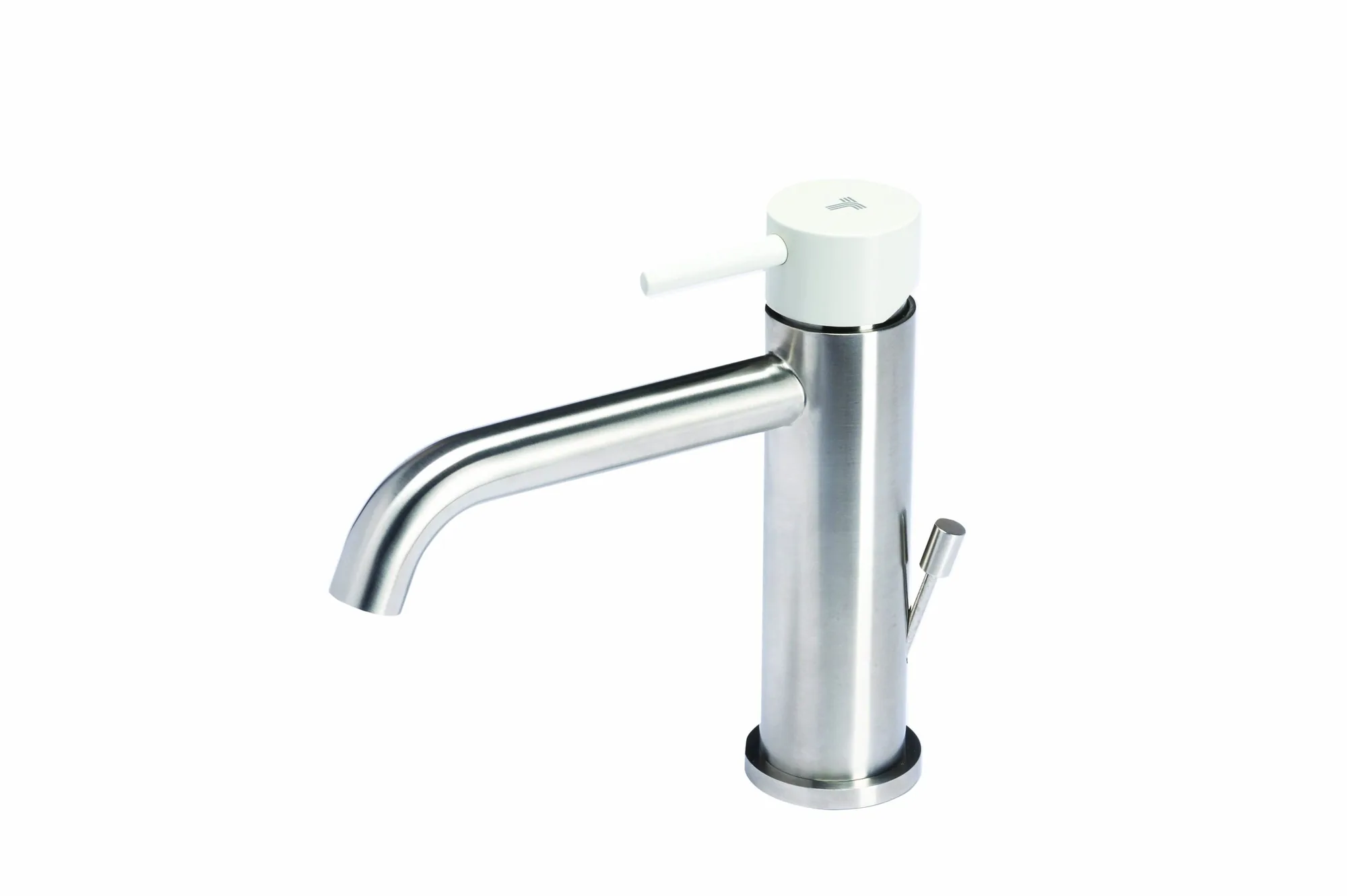Basin mixer tap with waste and coloured handle