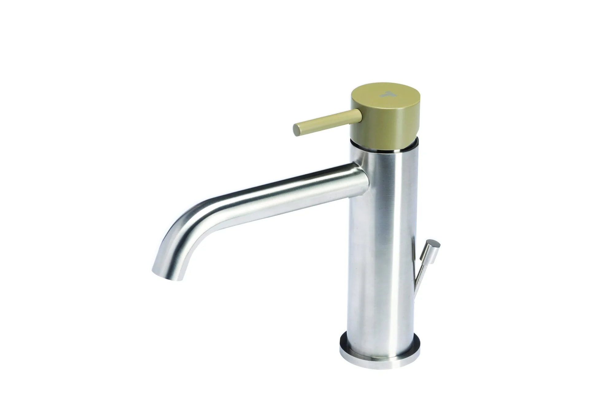Basin mixer tap with waste and coloured handle