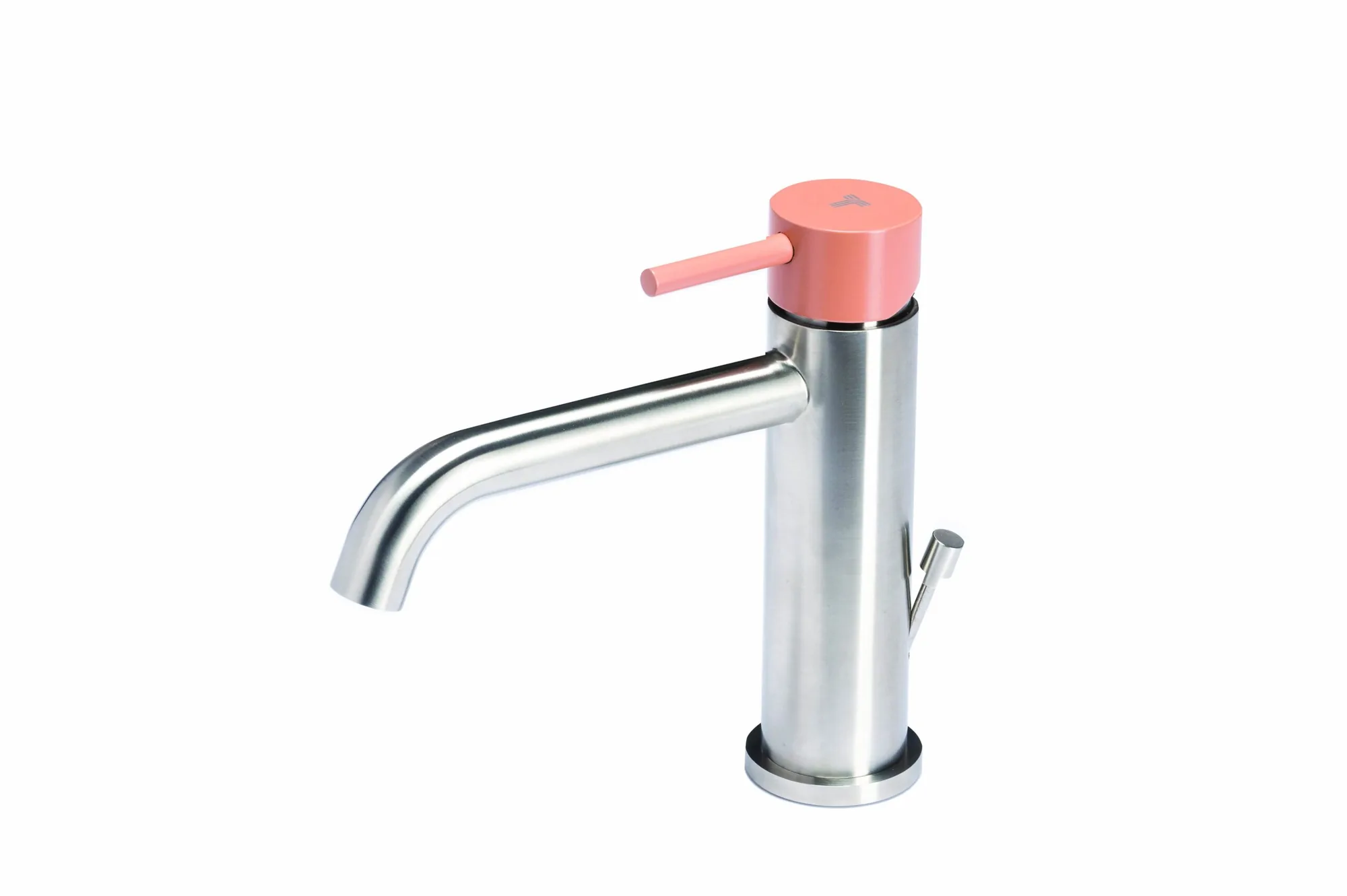 Basin mixer tap with waste and coloured handle