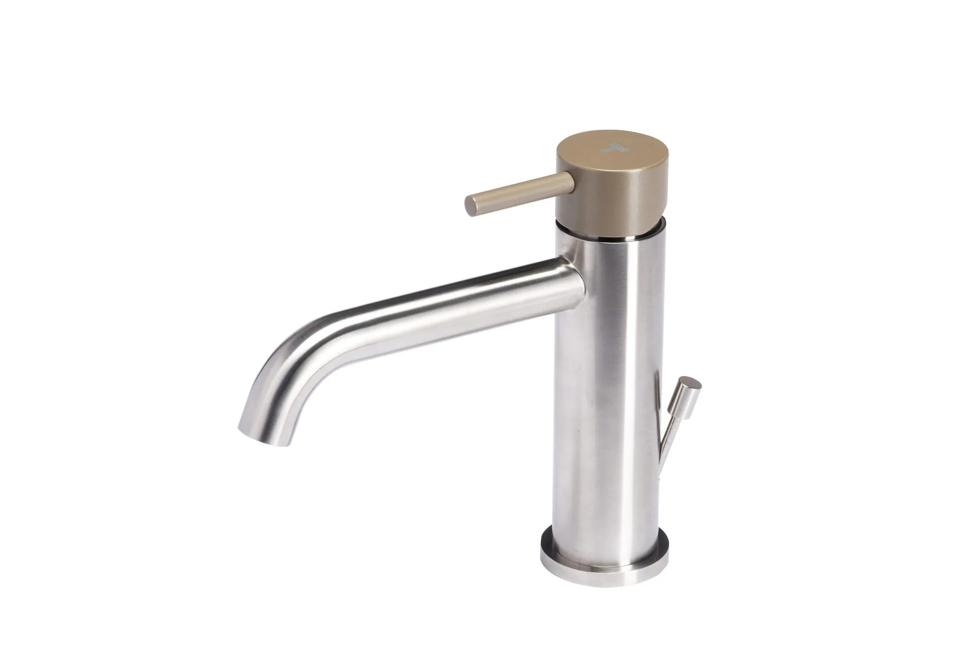 Basin mixer tap with waste and coloured handle