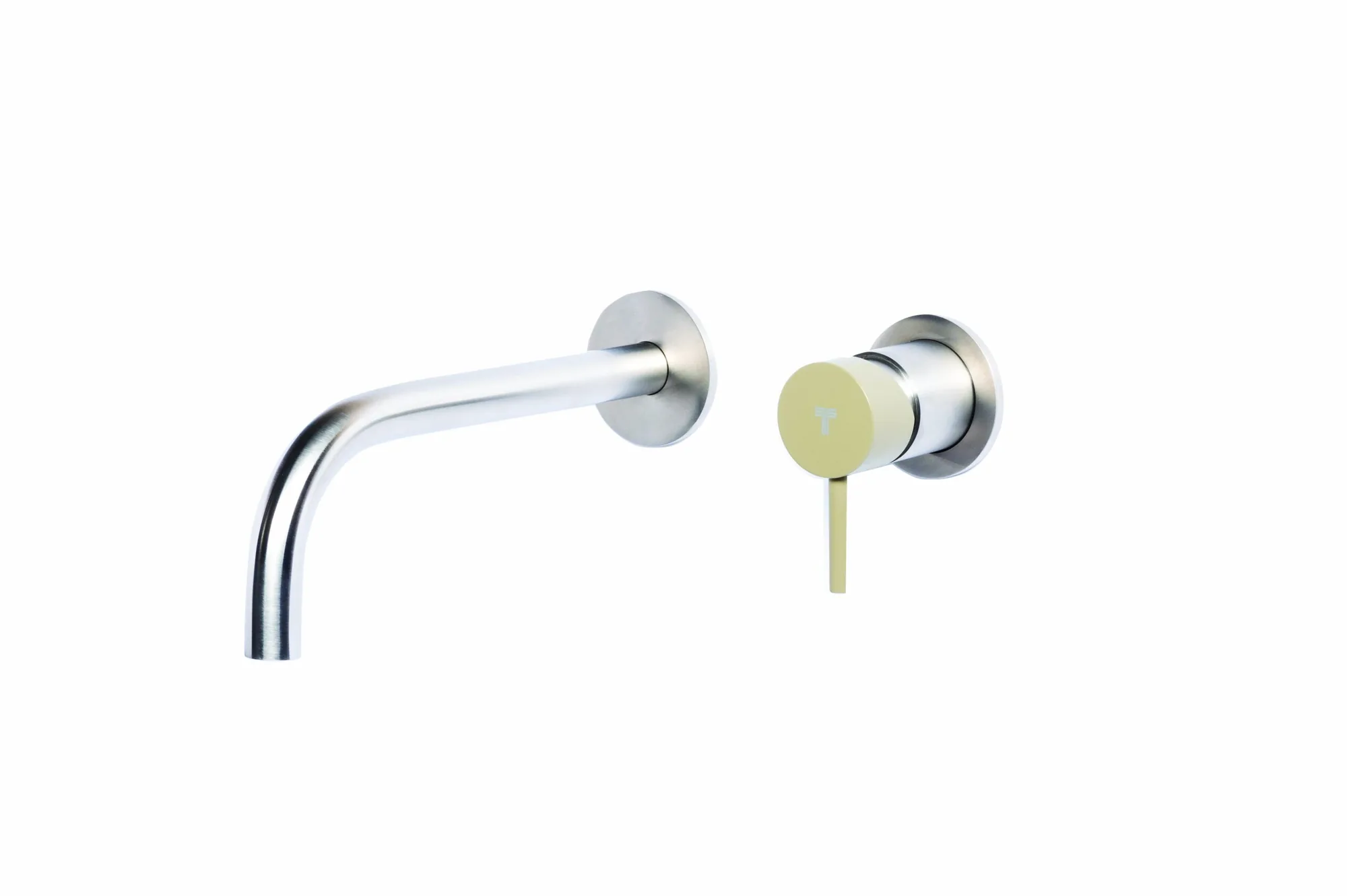Wall-mounted basin mixer set with coloured handle