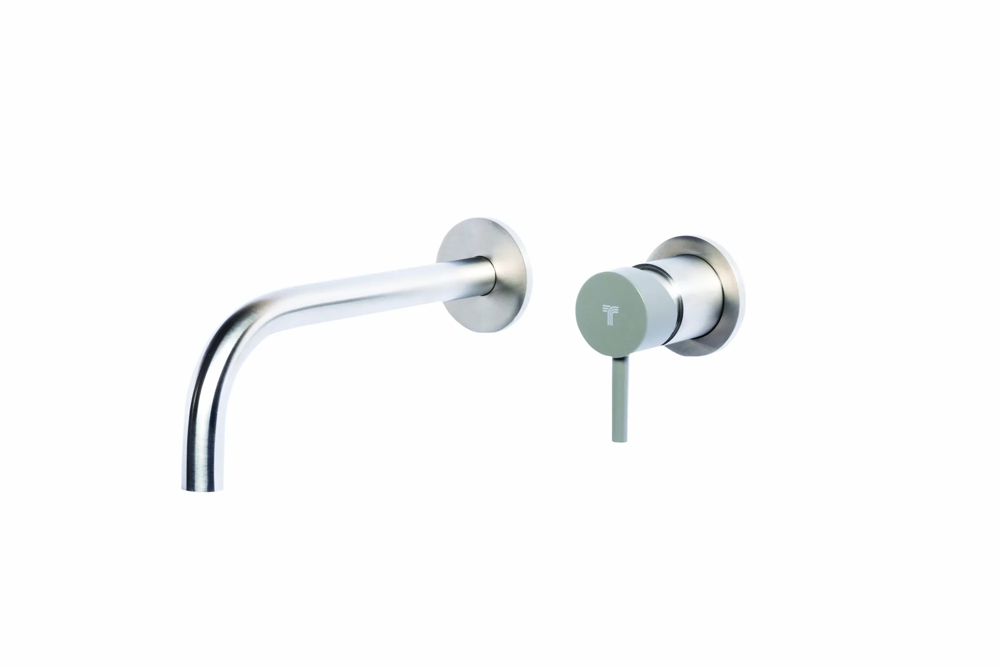 Wall-mounted basin mixer set with coloured handle