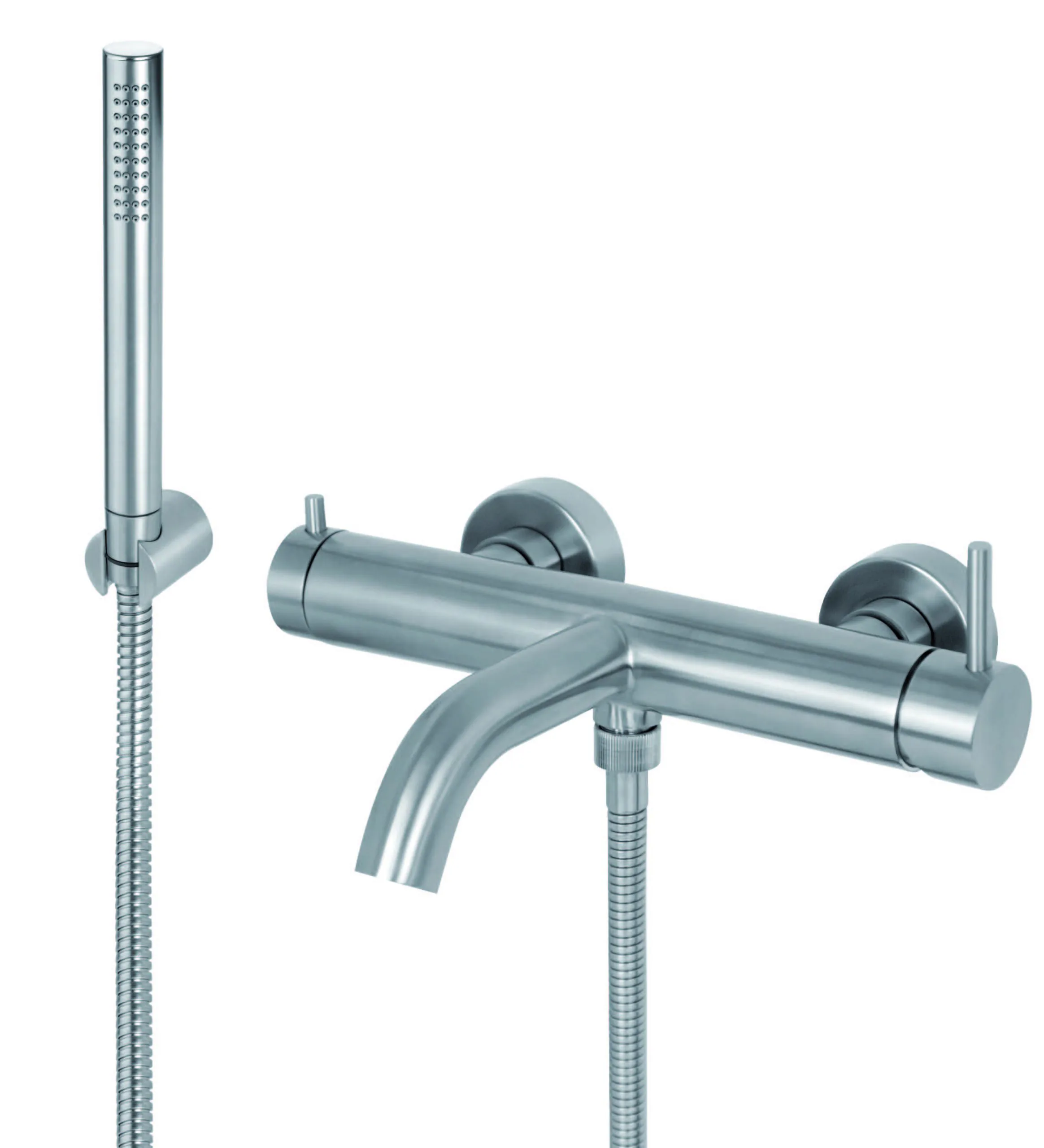External bath group in satin stainless steel