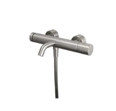 Exposed designer bath mixer with diverter in 316L stainless steel