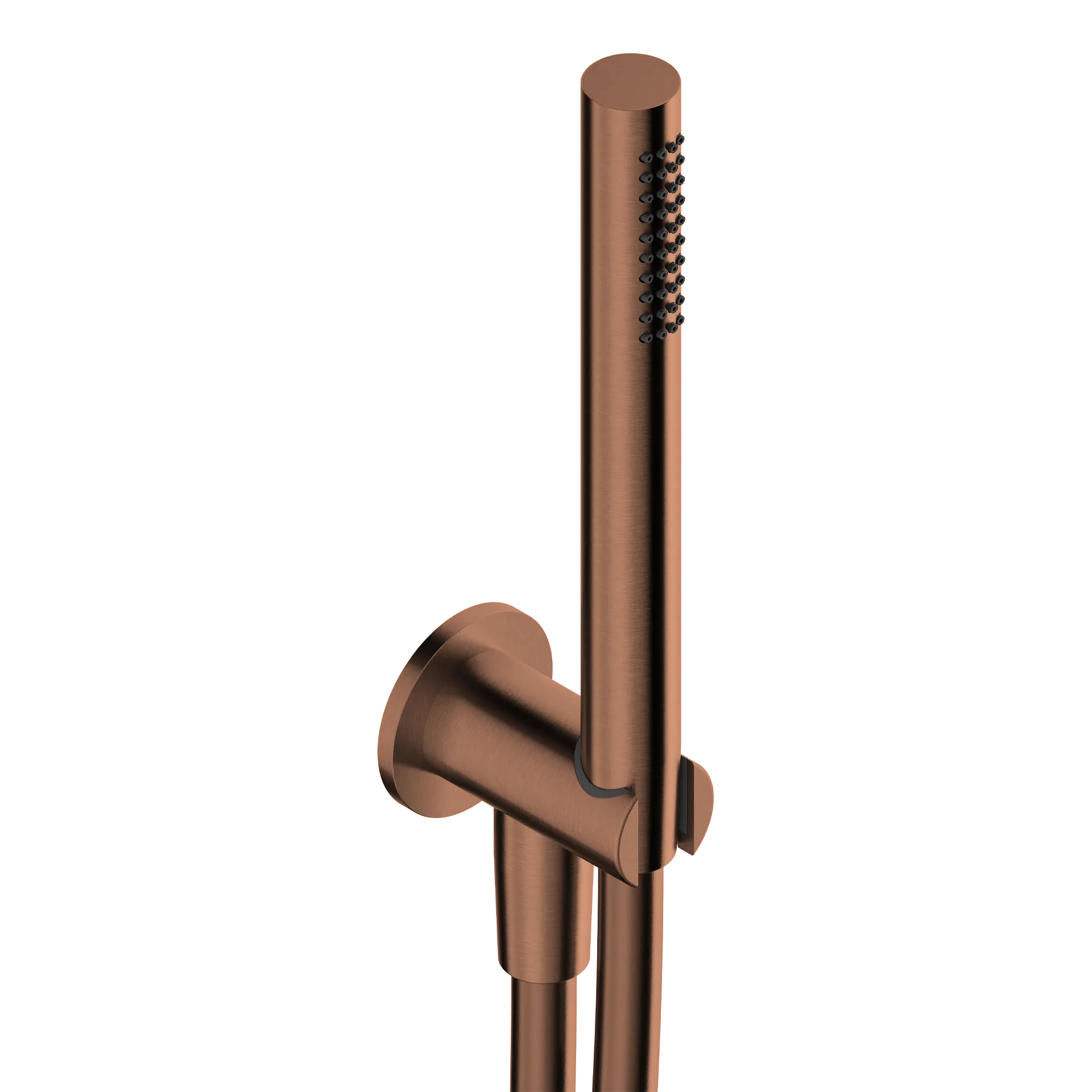 Shower kit: handset, hose and wall outlet with holder in 316L stainless steel