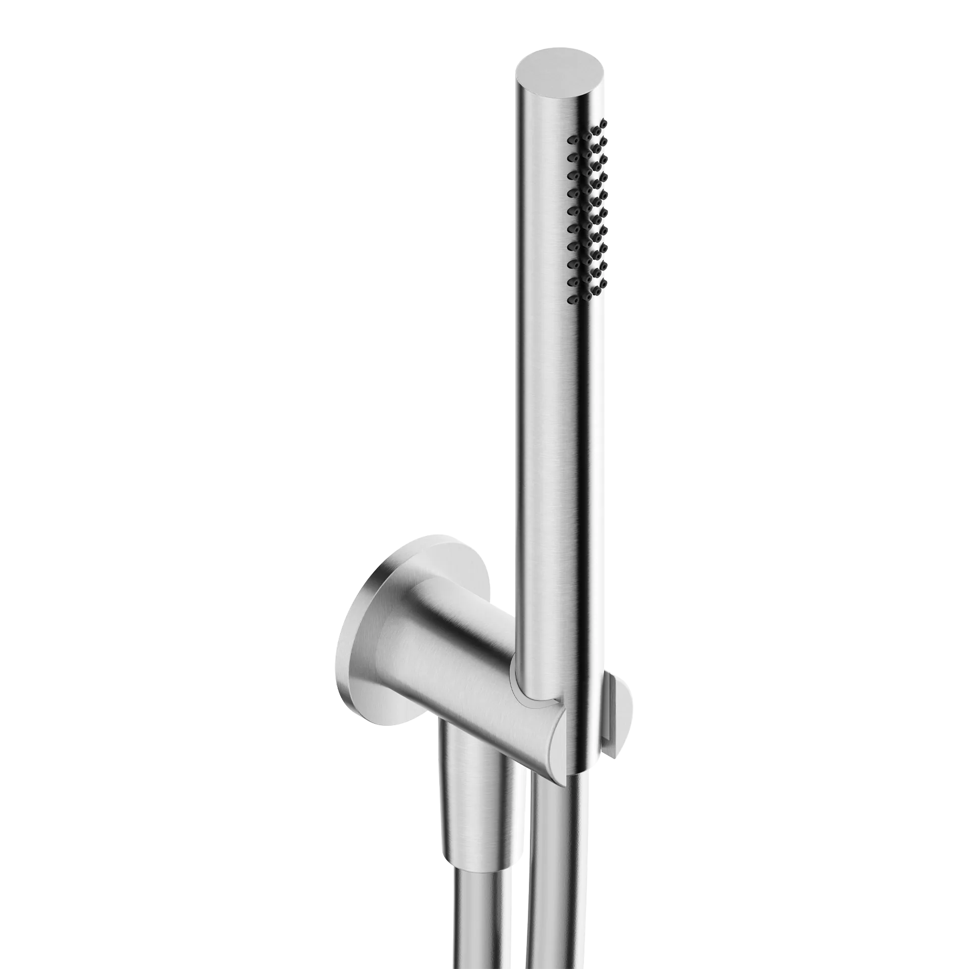 Shower kit: handset, hose and wall outlet with holder in 316L stainless steel